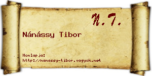 Nánássy Tibor névjegykártya